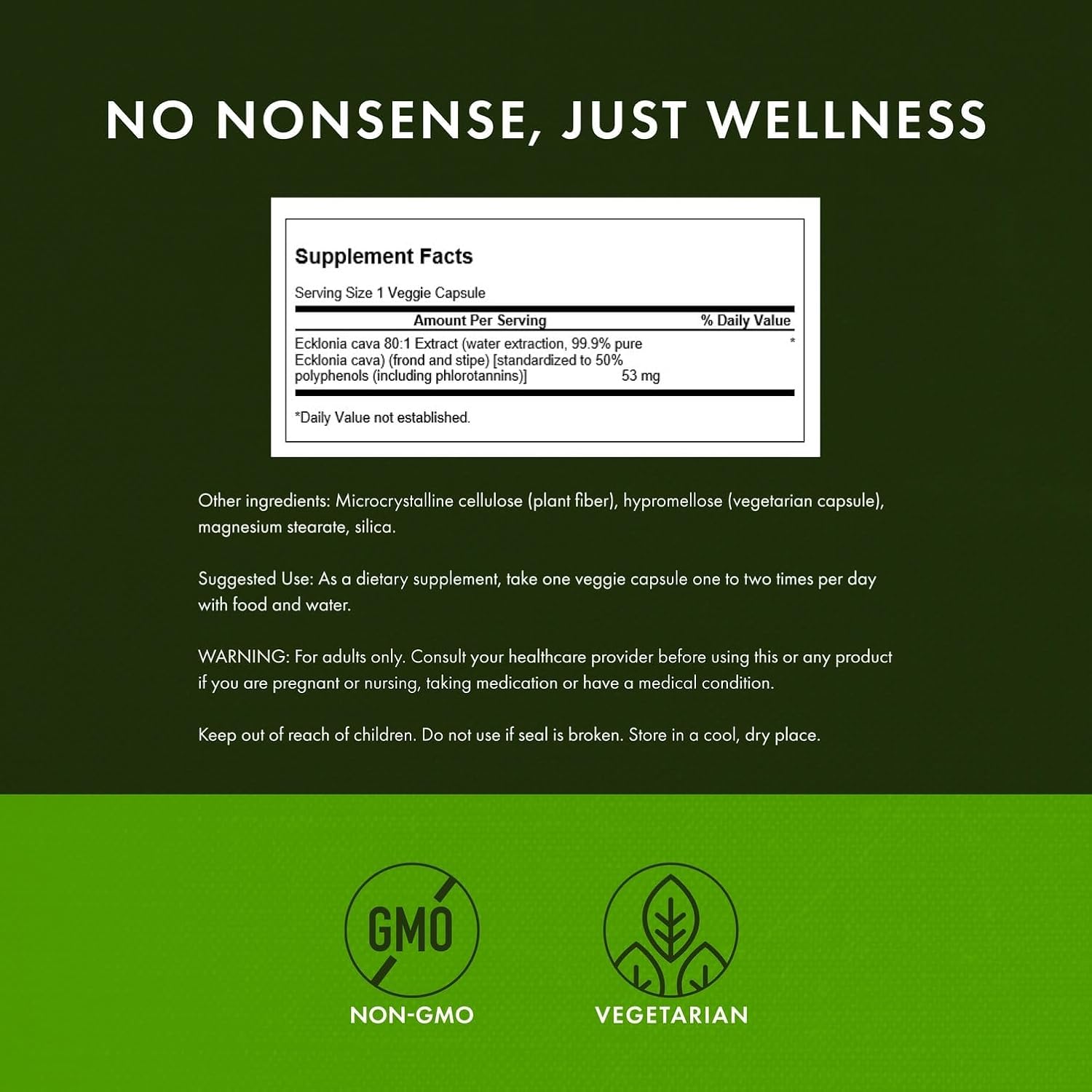 Swanson Ecklonia Cava Extract - Extracto de Ecklonia Cava Estandarizado - 30 Cápsulas Veganas (2 Paquetes)