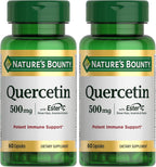 Nature's Bounty Quercetin 500 mg con Vitamina C, Escaramujo y Rutina, 60 comprimidos
