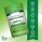 Nature's Truth Benfotiamina | 300mg | 60 Cápsulas | Vegano, No-GMO y Sin Gluten | Precursor de Vitamina B1