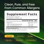NatureBell Vitamina K2 - 200 mcg MK-7 y MK-4 - 240 Cápsulas