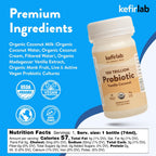 KefirLab Probiotics 100T CFU - 36 Cepas - Vegano y Orgánico - Apoya la Digestión, Sistema Inmunitario, Salud Cerebral, Estado de Ánimo y Estrés. Vainilla (16 Pack)