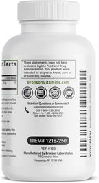 Bronson Melisa Lemon Balm Extra Fuerte, 250 Cápsulas Vegetales