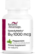 Bariatric Advantage SpeedyMelts B12 1000 mcg – Comprimidos de disolución rápida con ácido fólico, sabor menta, 90 unidades