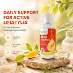 ENP Super B Complex Liquid - B12, B6, Tiamina y Biotina - Apoyo Energético, Metabólico y Nervioso - Vitaminas B Líquidas para el Bienestar Diario - 32 Porciones