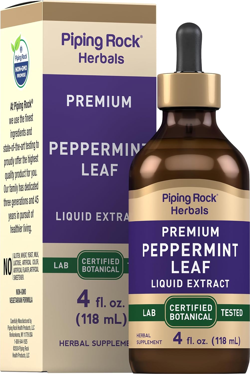 Piping Rock Extracto Líquido de Menta Piperita, 118 ml