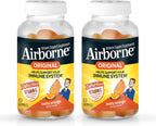 Airborne 1000mg Vitamina C + Zinc Sin Azúcar Multivitamínico Apoyo Inmunológico Comprimidos Efervescentes Sabor Naranja, 30 Comprimidos (Paquete de 2)