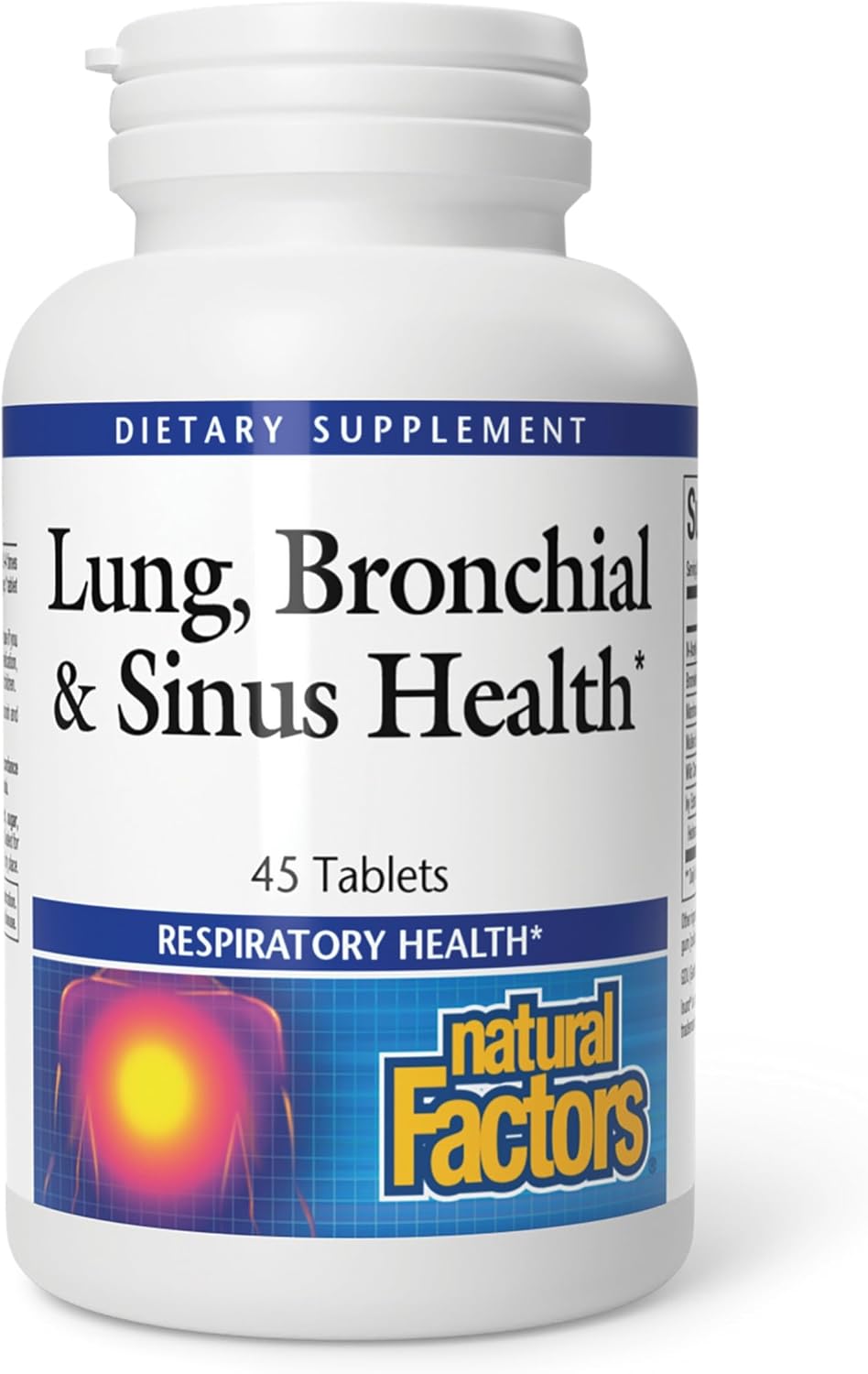 Salud Pulmonar, Bronquial y Sinusal de Natural Factors, Suplemento Natural para la Salud Respiratoria, 45 comprimidos