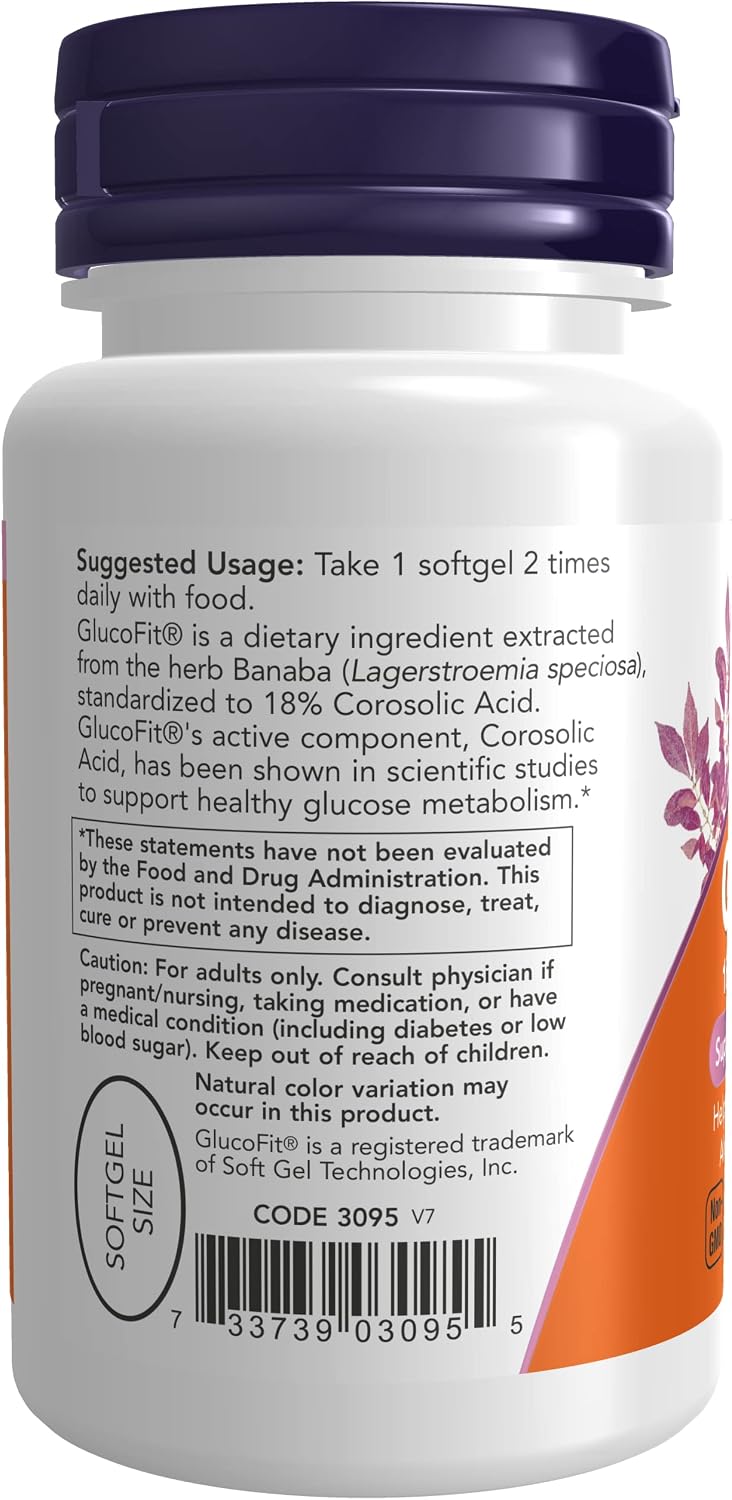 NOW Foods GlucoFit, 60 Sgels (Pack of 3)