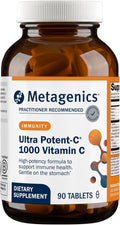 Metagenics Ultra Potent-C 1000 - Vitamina C Tamponada con Apoyo Antioxidante - Apoya la Salud Inmunológica, Formación de Colágeno y Comodidad Estomacal - No GMO y Sin Gluten - 90 Comprimidos
