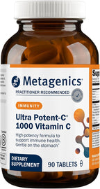 Metagenics Ultra Potent-C 1000 - Vitamina C Tamponada con Apoyo Antioxidante - Apoya la Salud Inmunológica, Formación de Colágeno y Comodidad Estomacal - No GMO y Sin Gluten - 90 Comprimidos