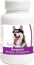 Healthy Breeds Multivitamínico Senior para Perros Husky Siberiano - Más de 200 Razas - Comprimidos Masticables Diarios Formulados por Veterinarios - 60 Unidades