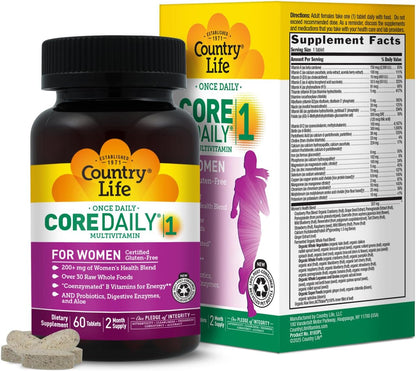 Country Life Women’s Core 1 Multivitamínico – Hierro: Mineral esencial para el transporte de oxígeno y la – Image 1