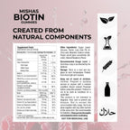 Mishas Nutraceuticals Gominolas de Biotina para Cabello, Piel y Uñas - Extra Fuerte, 60 unidades