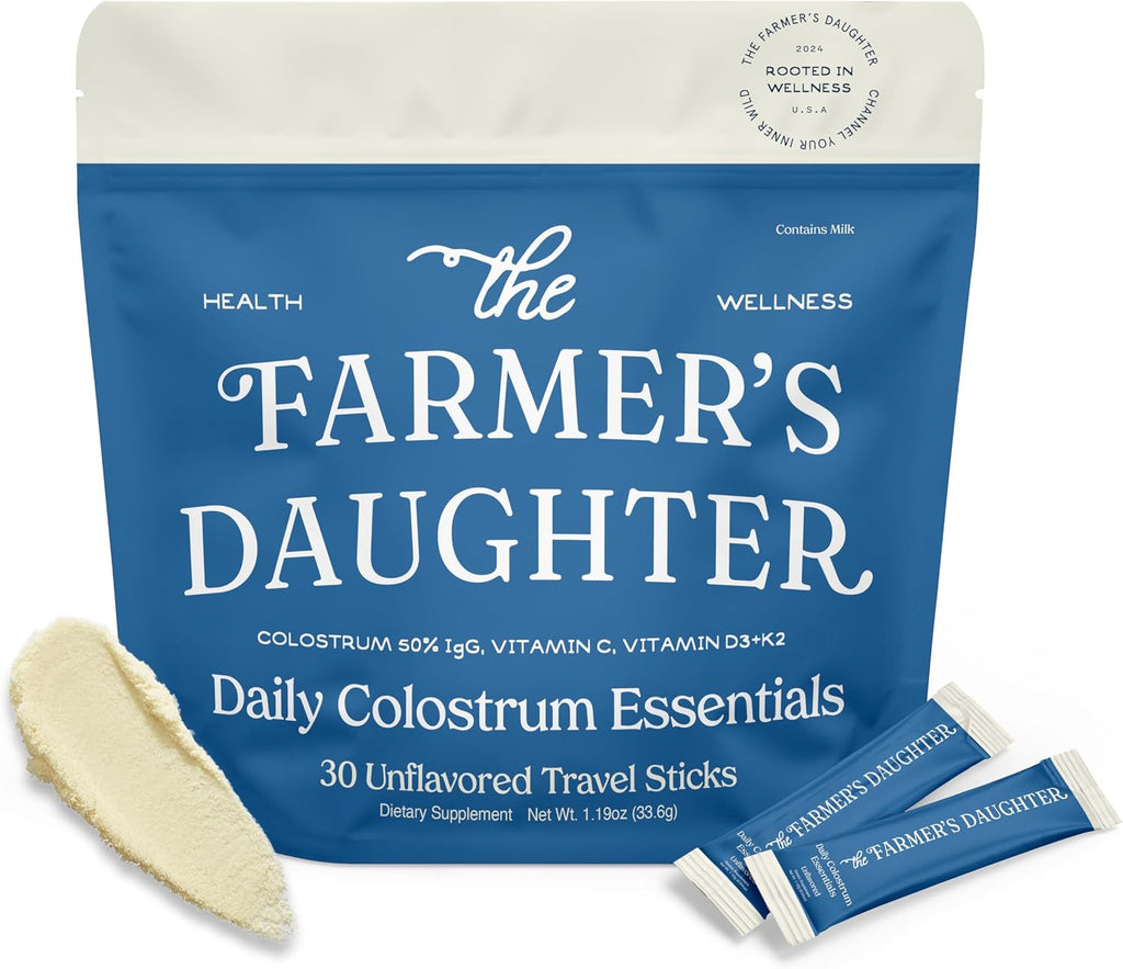 Polvo de Calostro Bovino The Farmer's Daughter | Sin Sabor | 30 Sobres Individuales