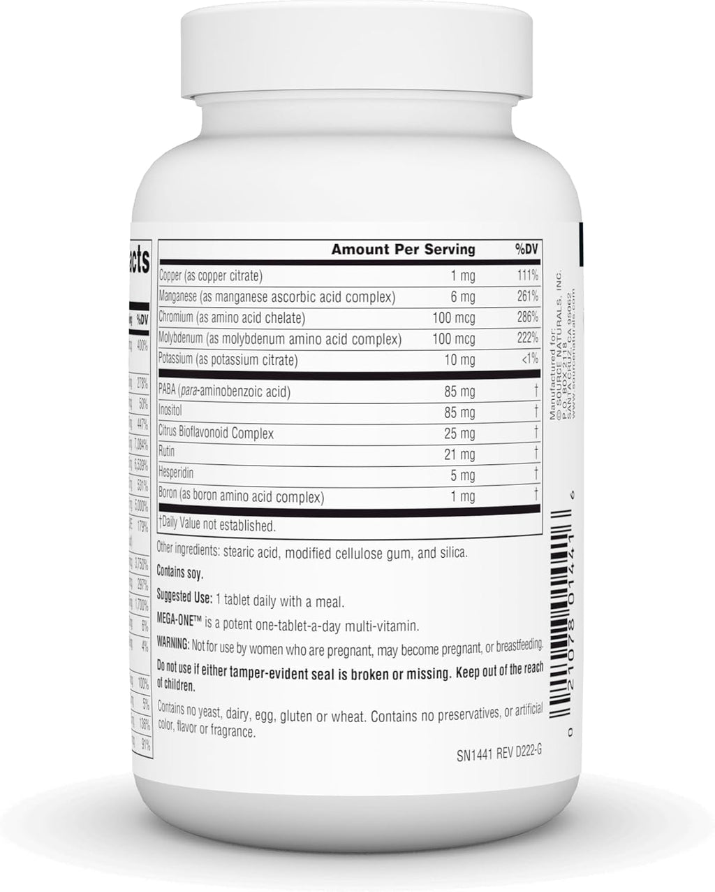 Source Naturals Mega-One Múltiple Sin Hierro, 60 Comprimidos