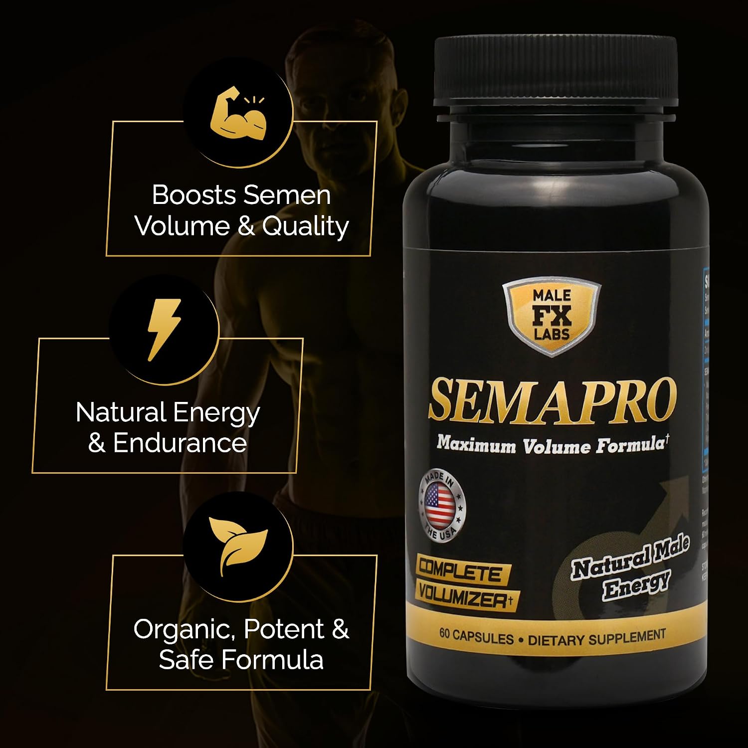 Semapro Extreme Volumizador de Semen y Energía Masculina - 60 Cápsulas