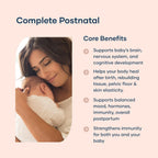 BabyRx Complete Postnatal+ - Vitaminas Postnatales con Omega-3 DHA, EPA, Colágeno, Ácido Fólico y Hierro - 60 Cápsulas (30 Días)