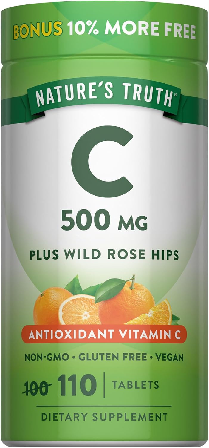 Nature's Truth Vitamina C con Rosa Mosqueta 500 mg, 110 Comprimidos