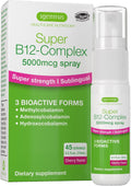 Igennus Triple Complejo de Vitamina B12 5000mcg Spray Sublingual, Metilcobalamina, Adenosilcobalamina e Hidroxocobalamina, 45 Servicios, Vegano