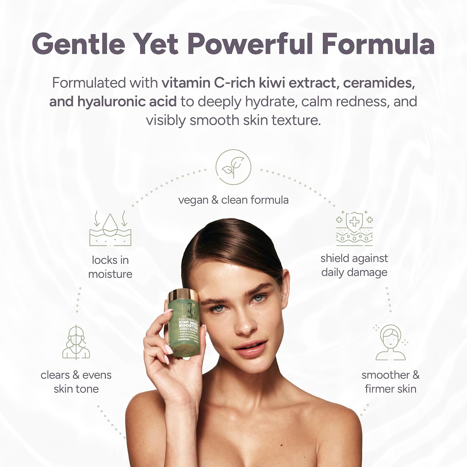 Halo Beauty Kiwi Seed Booster - Suplemento para la piel con kiwi, vitaminas C, D3, MSM y zinc, cápsulas veganas (30 unidades)