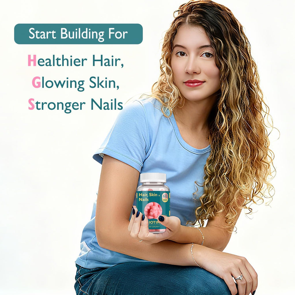 Gominolas de Biotina para Cabello, Piel y Uñas - Ficpoud - 60 Gominolas Veganas
