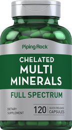 Piping Rock Complejo Mineral Quelado | 120 Cápsulas | Para Hombres y Mujeres | Sin Hierro | No-GMO, Sin Gluten