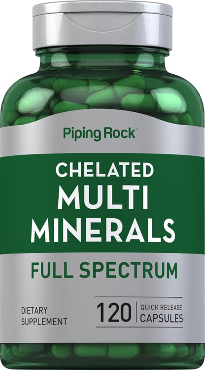 Piping Rock Complejo Mineral Quelado | 120 Cápsulas | Para Hombres y Mujeres | Sin Hierro | No-GMO, Sin Gluten – Image 1