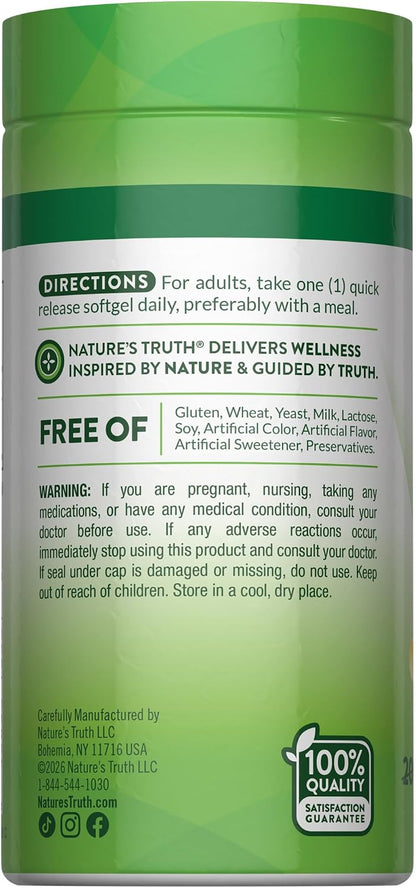 Nature's Truth Vitamina D3 1000 IU - 250 – 1000 IU por cápsula blanda de liberación rápida. – Image 7