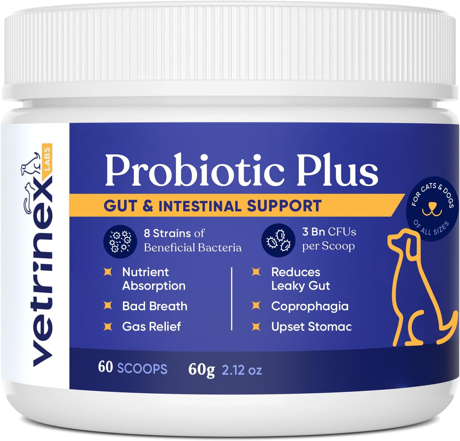 Vetrinex Labs Probiotic for Dogs - Coprophagia Aid - Powder for Dogs and Cats