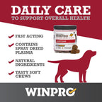 WINPRO Pet Daily Care - Snacks blandos para perros, 60 unidades, fórmula con plasma y probióticos