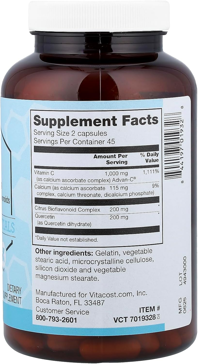 Vitacost Synergy® Advan-C® con Quercetin y Bioflavonoids, 90 Cápsulas