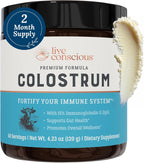 Live Conscious Colostrum Powder - Calostro Bovino de Pasto con Lactoferrina (227 g)