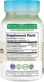 FeelGood Superfoods Calostro Bovino en Cápsulas - 2000 mg por Dosis - Salud Intestinal e Inmunidad - 60 Cápsulas