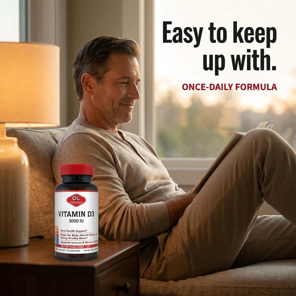 Olympian Labs Vitamina D3 3000 UI 100 Cápsulas Apoya Huesos Fuertes