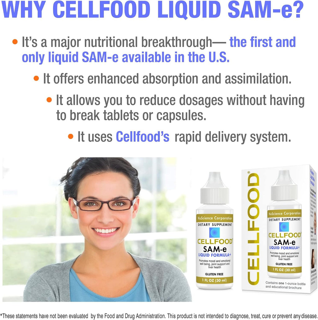 Cellfood SAM-e Liquid Formula+ - 1 fl oz - Fórmula Líquida de SAM-e para el Soporte Articular y Hepático
