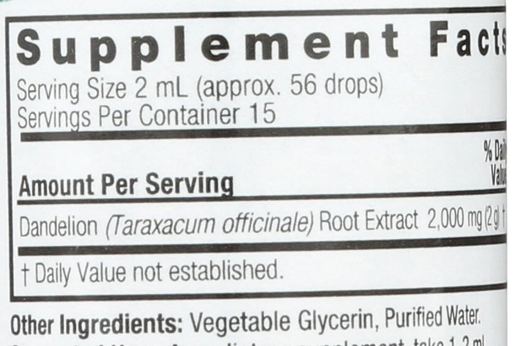 Nature's Answer Extracto de Raíz de Diente de León Sin Alcohol, 29.6 ml