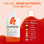 Healthycell Eye Health - Suplemento Líquido Diario para la Visión con Luteína, Zeaxantina, Astaxantina y Betacaroteno - 30 Gel Packs