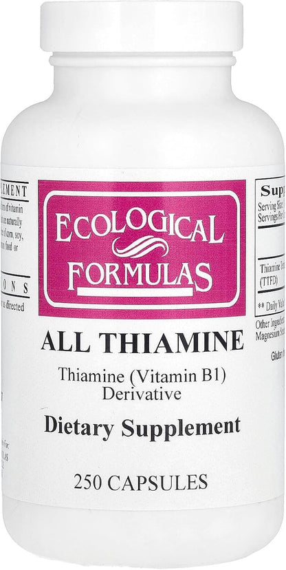 Ecological Formulas All Thiamine, 250 – Suplemento dietético en cápsulas. – Image 1
