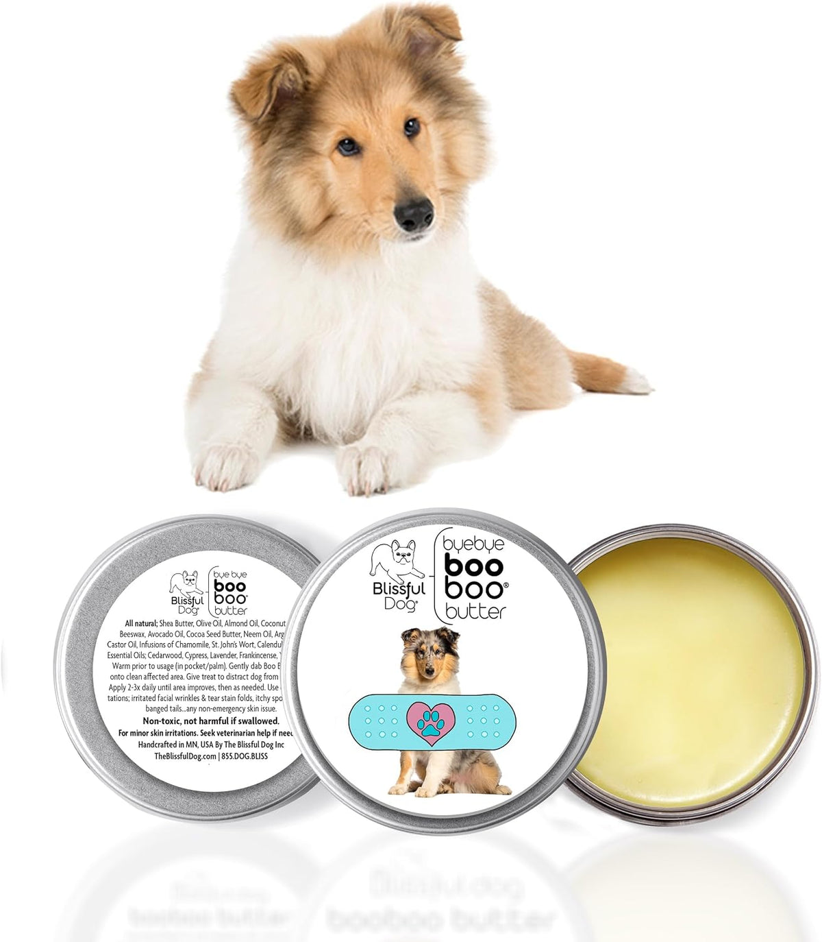 The Blissful Dog 8 oz TIN Collie Booboo – Aceite de oliva y de coco: proporcionan ácidos grasos esenciales que – Image 2