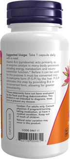 NOW Foods P-5-P 50 mg con Coenzima B-6 + Mg Bisglicinato, 90 Cápsulas Veganas