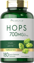 Carlyle Suplemento de Lúpulo 700mg | 180 Cápsulas | No-GMO y Sin Gluten | Hierba Tradicional