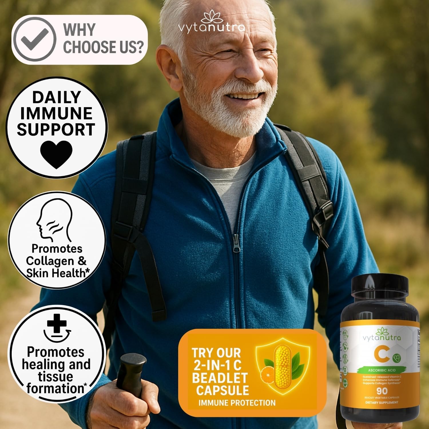 Vytanutra Vitamina C con Hierro – 90 Cápsulas de Liberación Prolongada