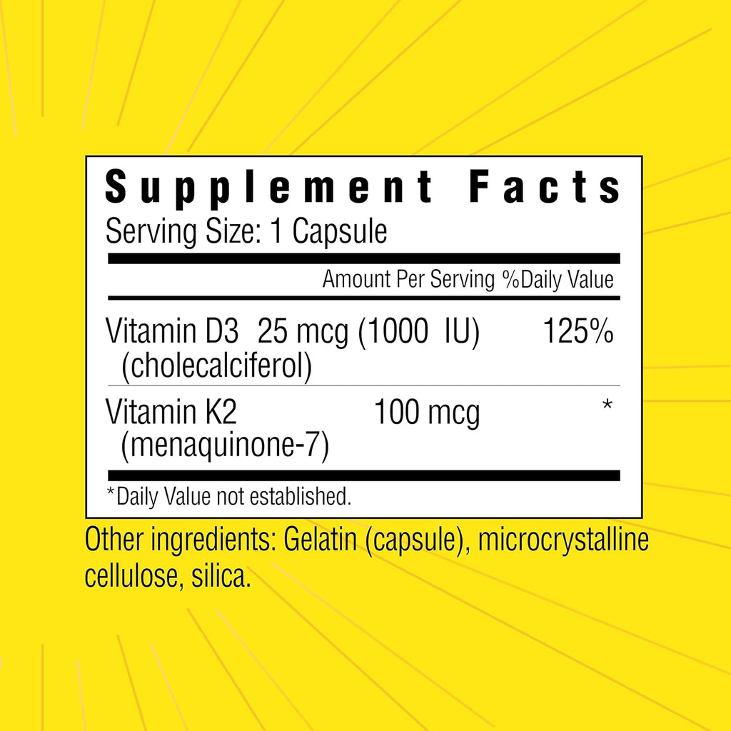 Sunshine Vitamina D3 25mcg 1000 UI con Vitamina K2