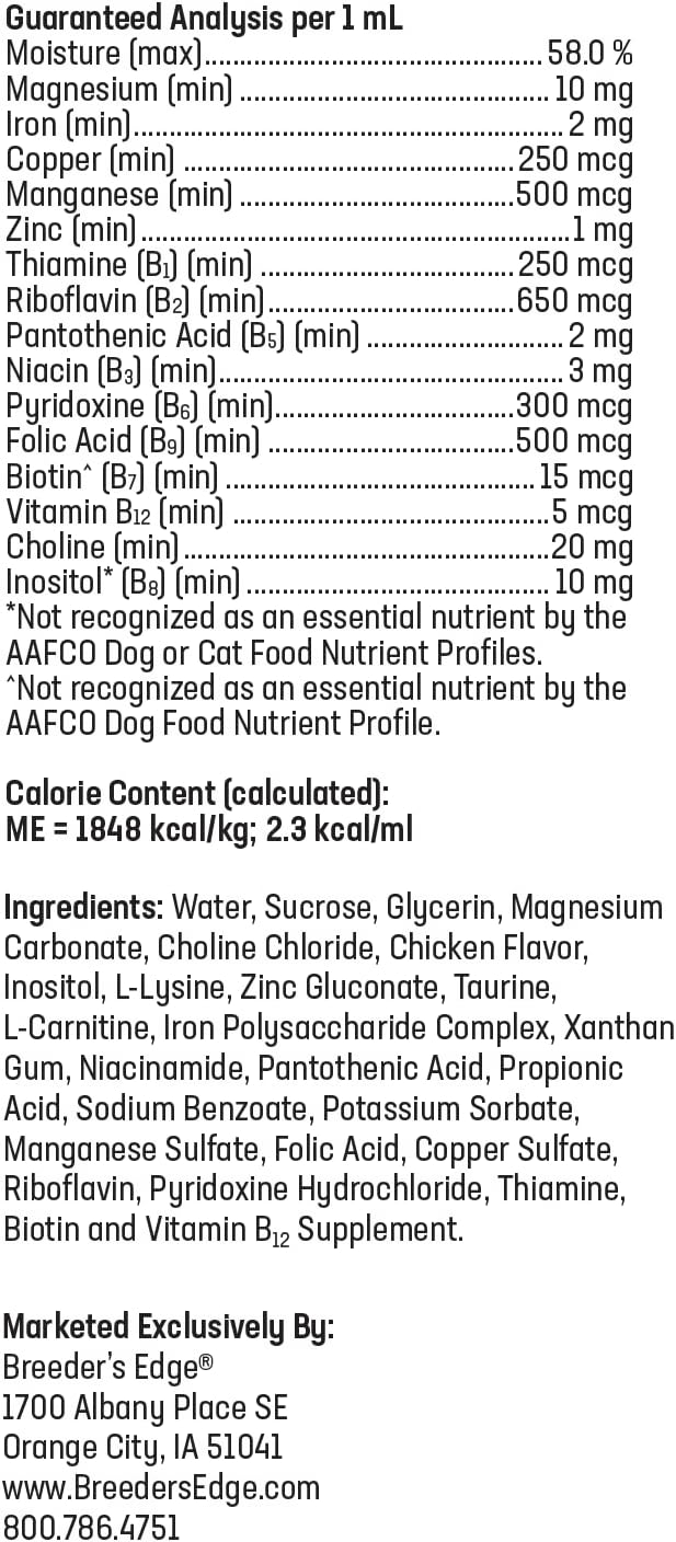 Breeder's Edge B Strong Líquido - Vitaminas B para Perros y Gatos - 946 ml