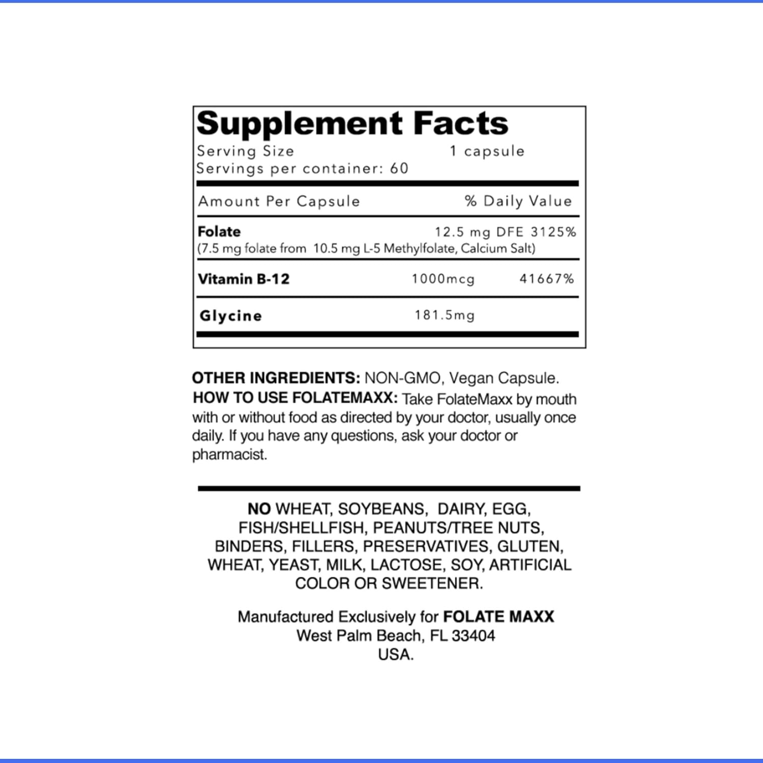 L-Methylfolate 7.5mg con B12 Metil - 60 Cápsulas - 5-MTHF con B12 Metilcobalamina para el Estado de Ánimo, Metilación y Cognición - Formas Bioactivas de Vitamina B9 y B12 - Suministro para 2 Meses