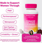 Pink Stork Gominolas de Equilibrio Hormonal para Mujeres – Apoyo para PMS, Menopausia y Premenopausia – 60 Gominolas Veganas