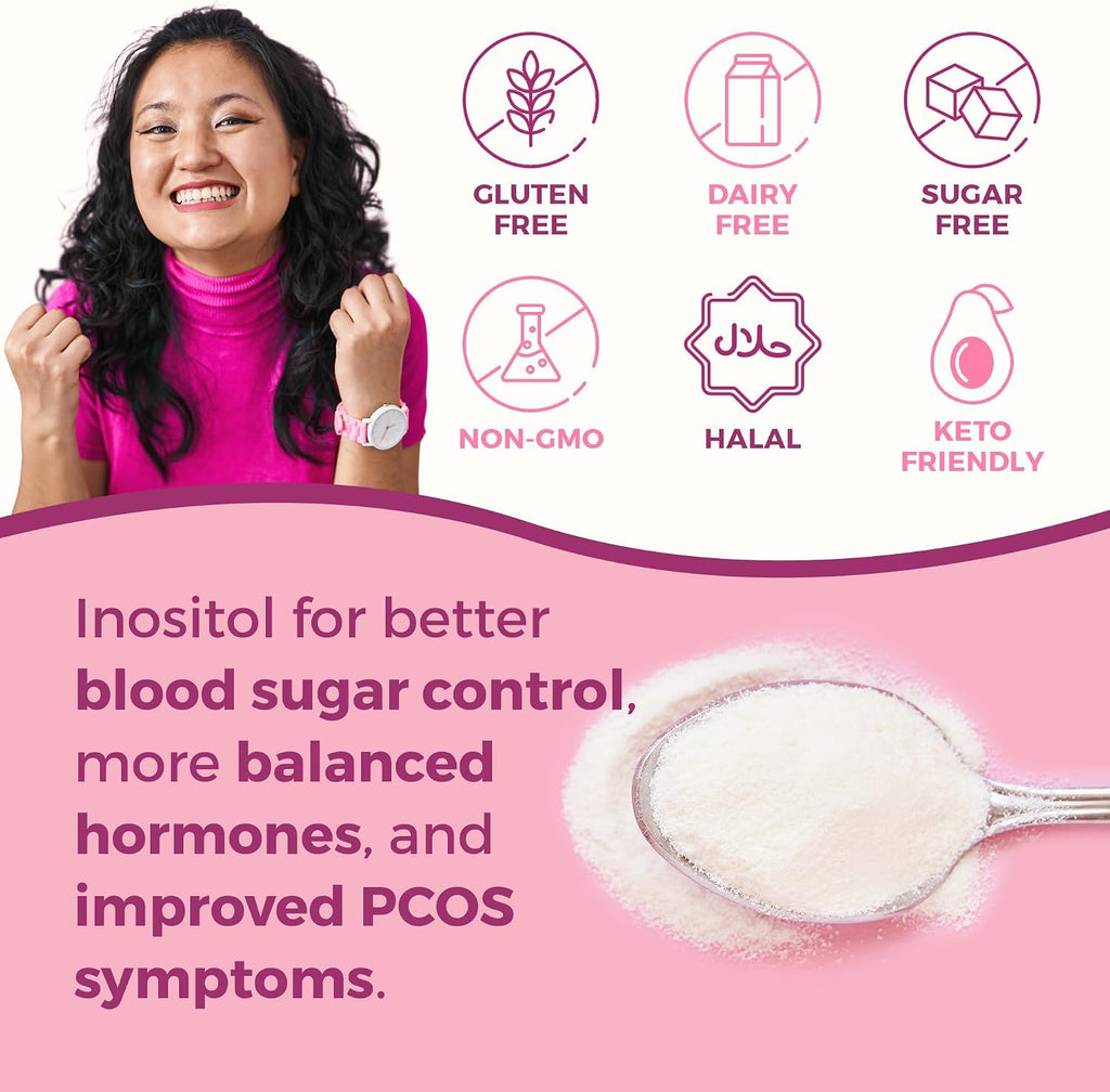 Suplemento de Myo e Inositol D-Chiro 40:1 para Ciclos y Fertilidad, 180 Porciones | 2000 mg de Myo-Inositol y 50 mg de D-Chiro para Batidos, Té y Bebidas - Fabricado en EE. UU. 13.02 oz de Inositol en Polvo para el Bienestar Femenino