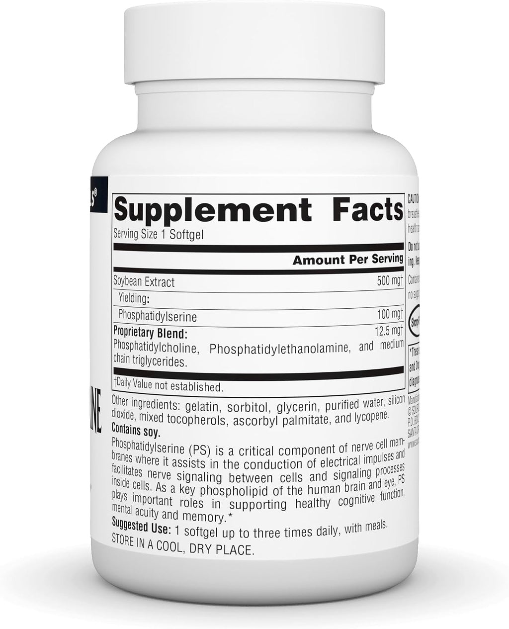 Source Naturals Fosfatidilserina Complejo 500mg – 60 Cápsulas Blandas
