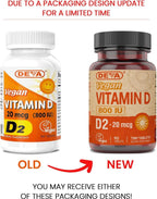 Deva Vitamina D2 800 UI – Complemento Vegano de Ergocalciferol, 90 Comprimidos de Disolución Rápida
