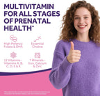Doctor's Recipes Prenatal Multivitamin with DHA & Folate (L-5-MTHF) for Expecting & Planning Moms, Gentle Comprehensive Nutrient Support, 60 Softgels
